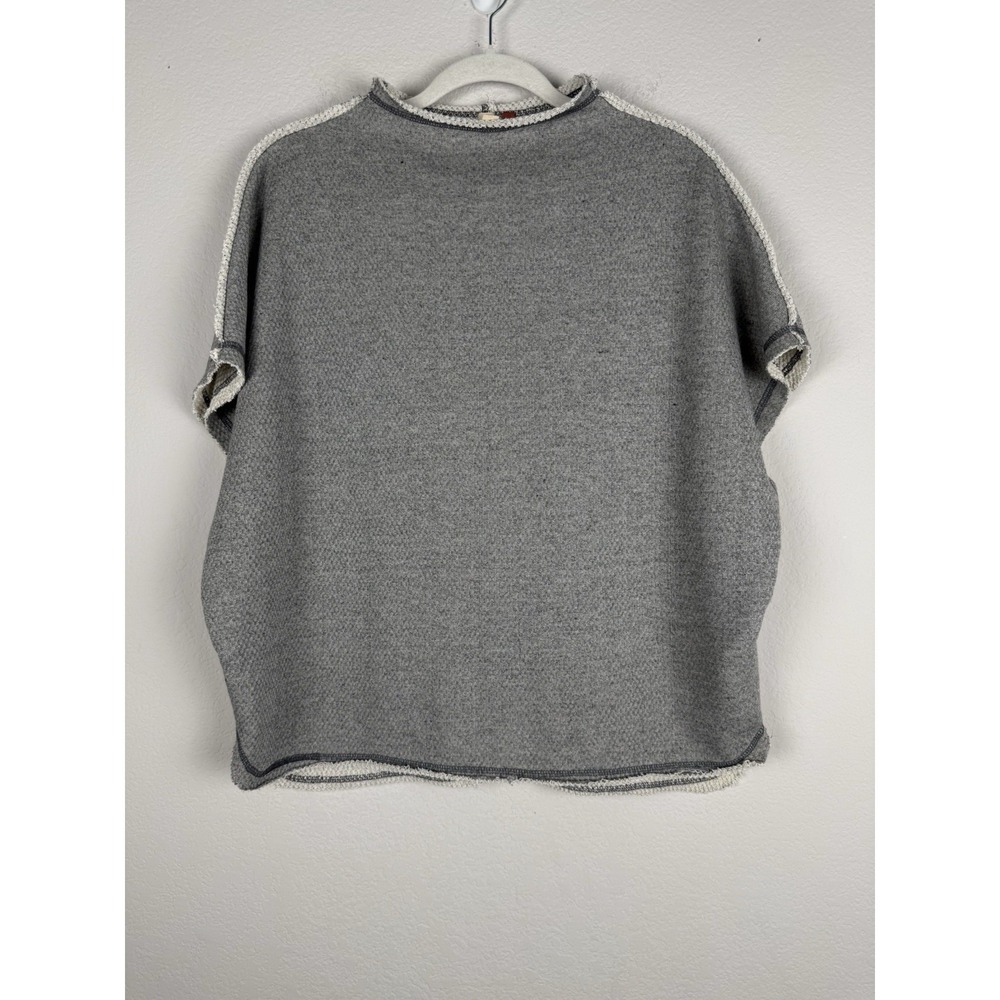Pilcro Funnel Neck Gray Pullover Top Sweater Women's Medium Raw Hem Casual Boho - Picture 6 of 14